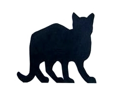 Silhouette chat  en acier noir