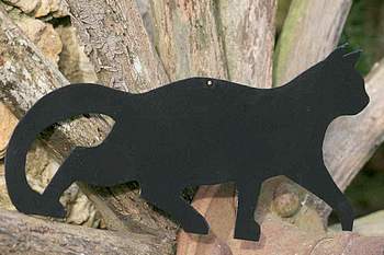 Silhouette chat  en acier noir