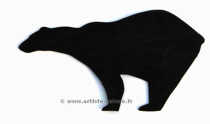 decor ours blanc en acier noir