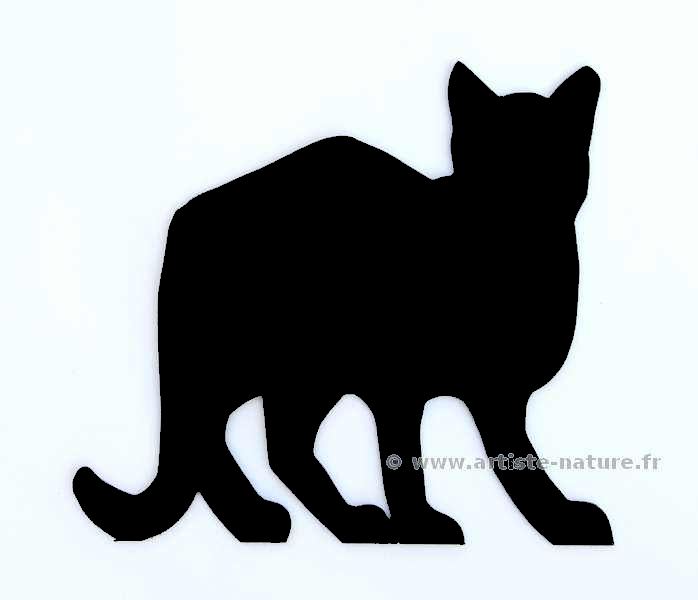 decor chat surpris en acier noir