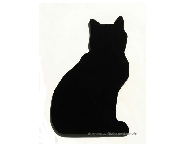 decor chat assis en acier noir